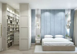 Спальня с гардеробной: преимущества, идеи дизайна и советы по обустройству