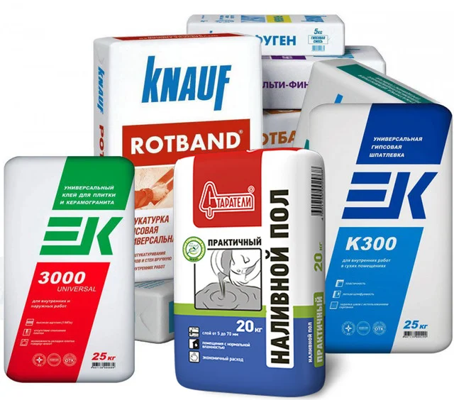 Разновидности строительных смесей