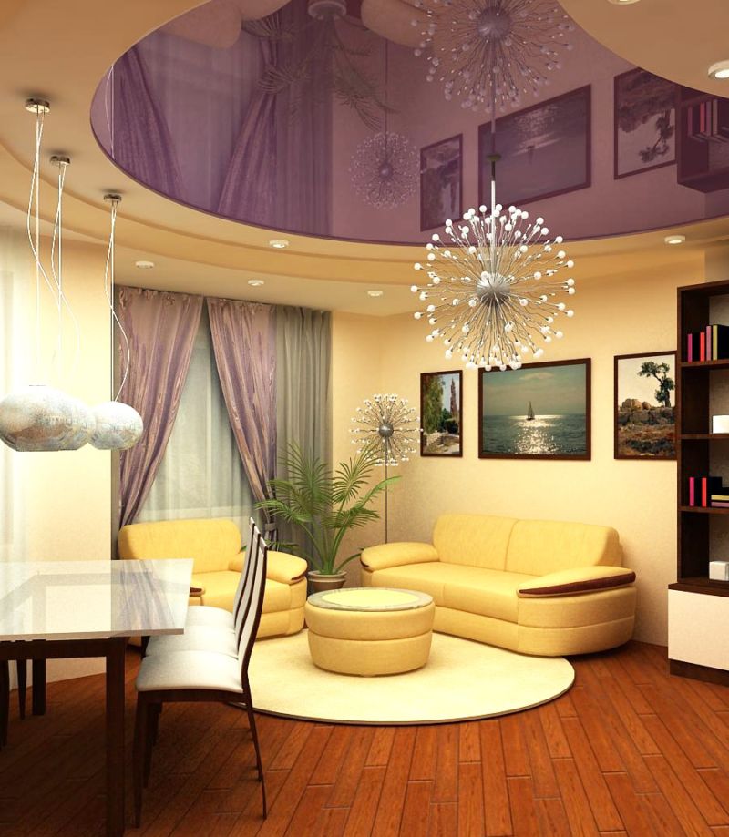 Виды и дизайн натяжного потолка