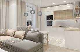 Освещение в кухне-гостиной в современном стиле